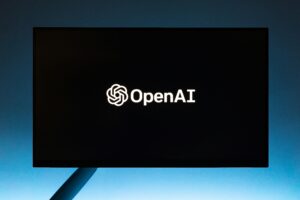OpenAI logo representing artificial intelligence and machine learning technology.

